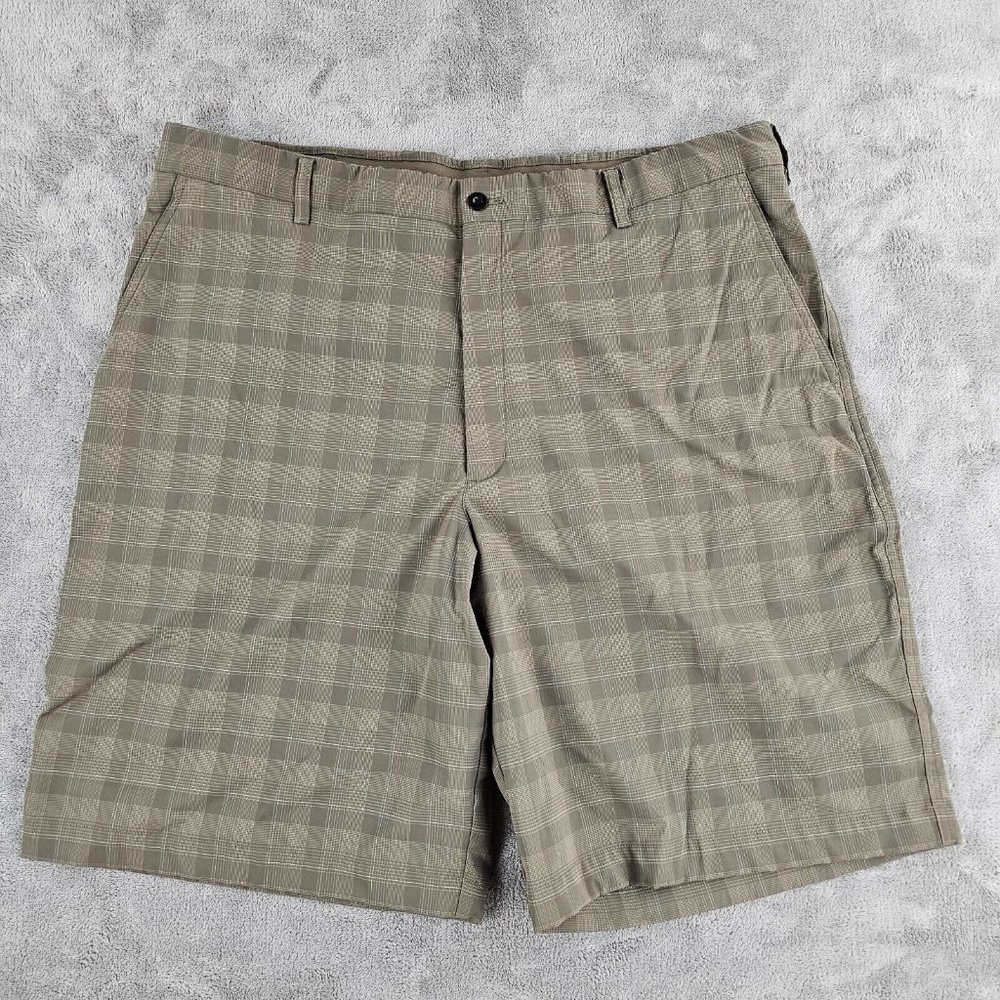 Nike Golf Shorts Mens 40 Fit Dry performance stretch brown plaid 256646-242